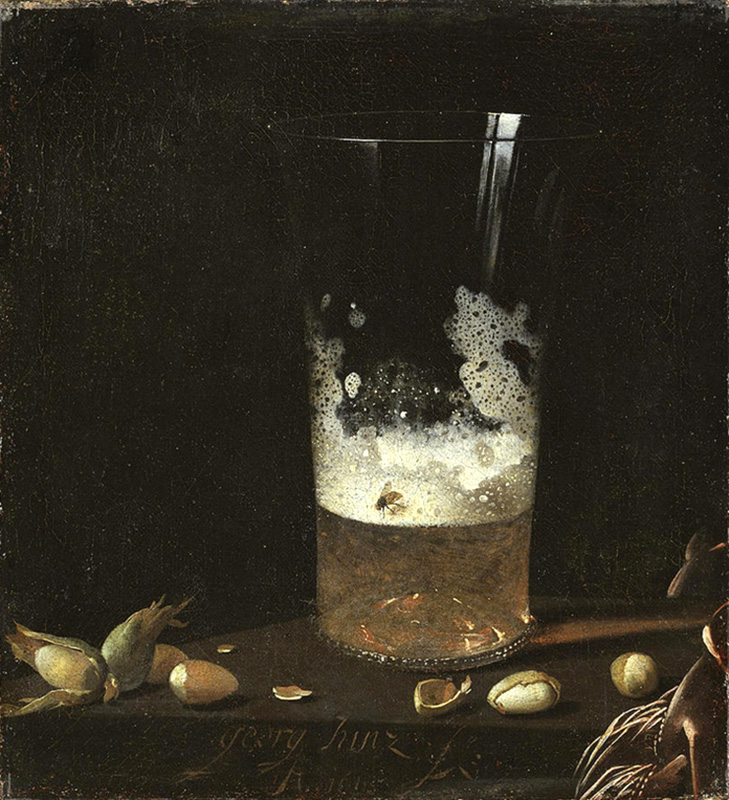 still life with a glass of beer